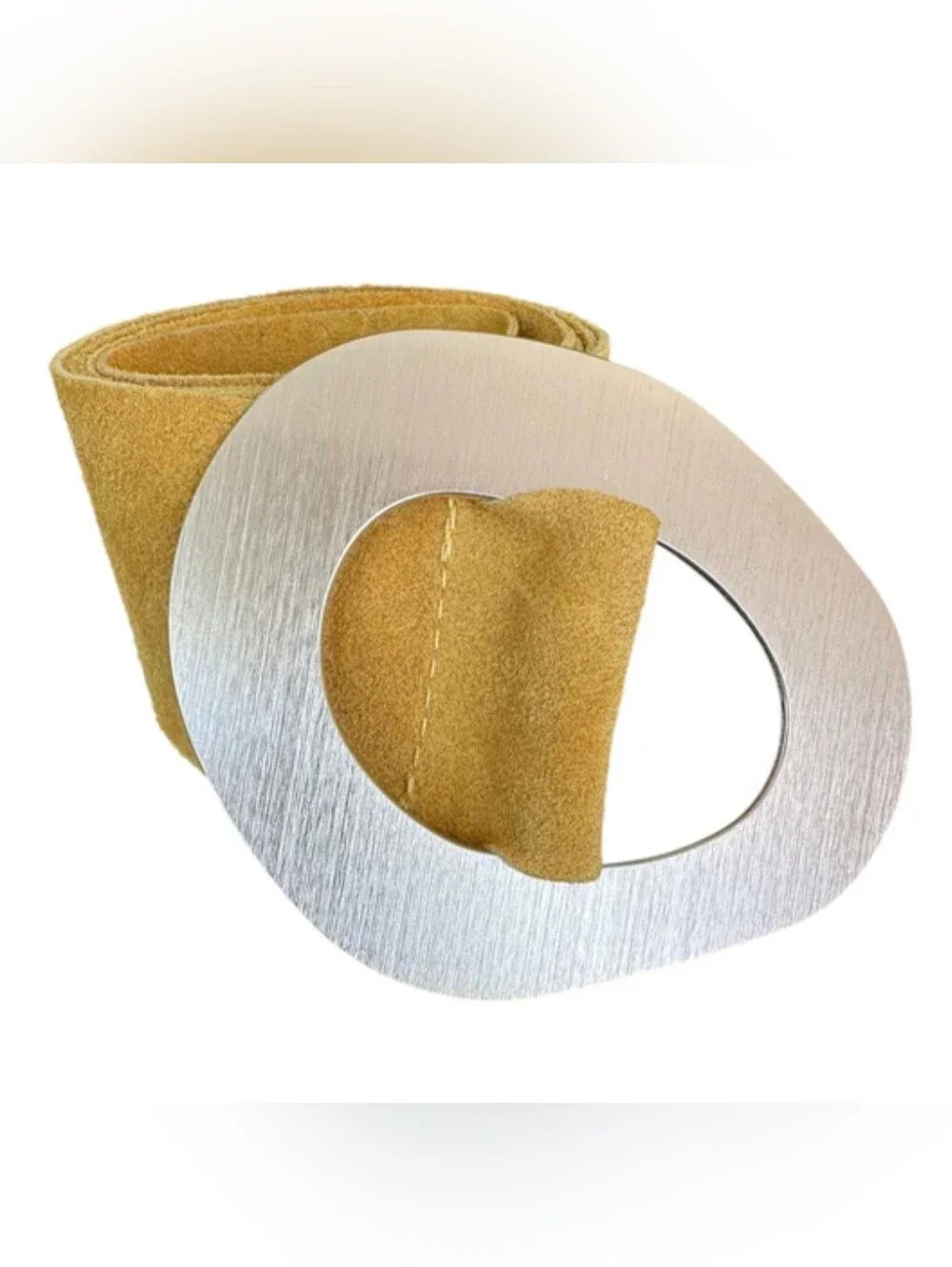 Free People Telessa Suede Mustard Buckle Belt